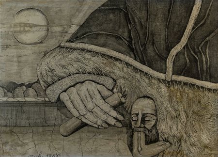 SERGIO VACCHI (Castenaso 1925 - Siena 2016) "Senza titolo", 1967. Tecnica...