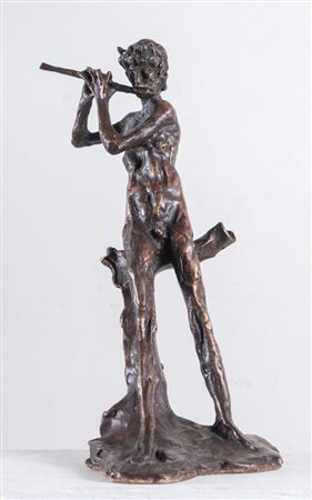 AUGUSTO MURER (Falcade 1922 - Padova 1985) "Fauno", 1977. Scultura in bronzo....
