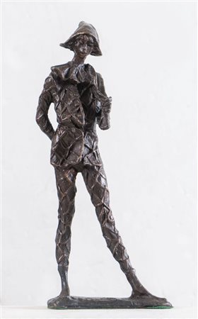 AUGUSTO MURER (Falcade 1922 - Padova 1985) "Arlecchino", 1983. Scultura in...