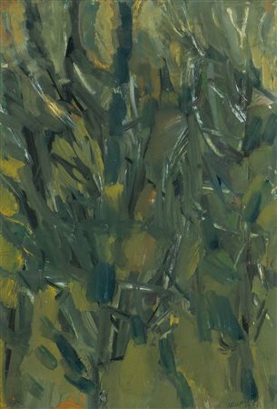 POMPILIO MANDELLI (Luzzara 1912 - Bologna 2006) "Paesaggio", 1957. Olio e...