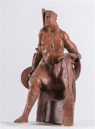 CLAUDIO NICOLI (San Giovanni in Persiceto 1958) "Guerriero". Scultura in...