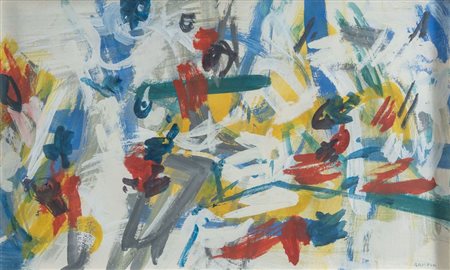 SAVERIO RAMPIN (Stra 1930 - Venezia 1992) "Senza titolo", 1957/1958. Olio e...