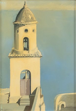 RANDALL MORGAN (Knightstown 1920 - Sorrento 1994) "Veduta marina". Acrilico...