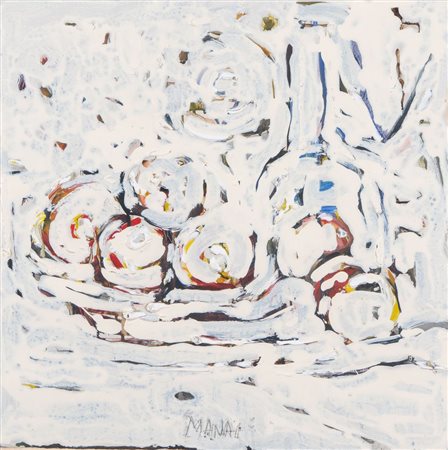 PIERO MANAI (Bologna 1951 - 1988) "Natura morta". Olio su cartoncino. Cm...