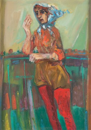 ALDO BORGONZONI (Medicina 1913 – Bologna 2004) "Mondina di Medicina". Olio su...