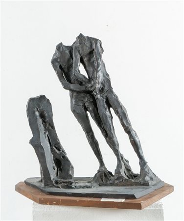 SANDRO CHERCHI (Genova 1911 - Torino 1998) "Tre figure", 1953. Scultura in...