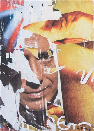 MIMMO ROTELLA (Catanzaro 1918 – Milano 2006) "Senza titolo", 1991. Decollage...