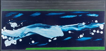 FRANCO ANGELI (Roma 1935 - 1988) "Notturno", metà anni '70. Smalto e pastello...