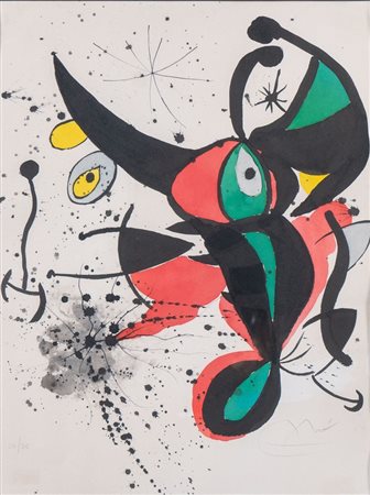 JOAN MIRO' (Barcellona 1893 – Palma di Maiorca 1983) "Femme", 1970....
