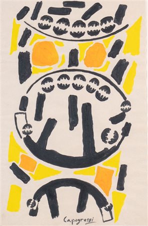GIUSEPPE CAPOGROSSI (Roma 1900 - 1972) "Superficie", 1951. Tempera su carta....