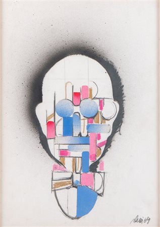 FABRIZIO PLESSI (Reggio Emilia 1940) "Senza titolo", 1969. Tecnica mista su...