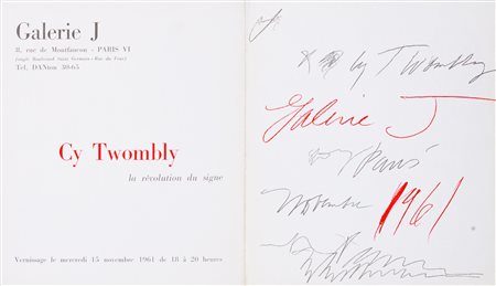 Cy Twombly (Lexington 1928-Roma 2011)  - Cy Twombly e una parafrasi per Cy Twombly di Emilio Villa, 1961