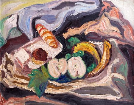 Carlo Levi (Torino 1902-Roma 1975)  - Natura morta con frutta e dolci, 1933