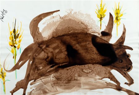 Bertina Lopes (Maputo 1924-Roma 2012)  - Toro con spighe di grano, 1969