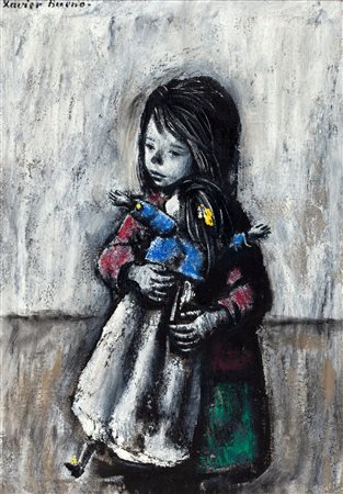 Xavier Bueno (Bera 1915-Fiesole 1979)  - Bambina con bambola