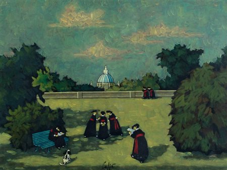 Nino Caffè (Alfedena 1909-Pesaro 1975)  - Pretini con cupola