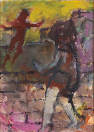 Mino Maccari (Siena 1898-Roma 1989)  - Figure e muro, 60's