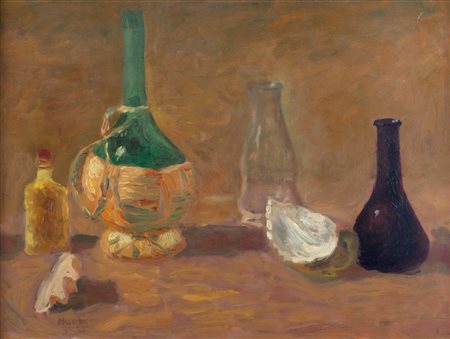 Gabriele Mucchi (Torino  1899-Milano 2002)  - Fiasco e boccetta nera, 1937