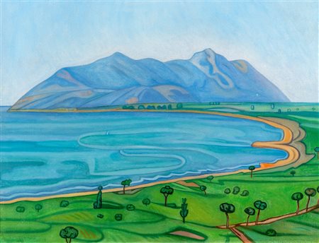 Benvenuto  Ferrazzi (Roma 1892-1969)  - Paesaggio del Circeo, 1955