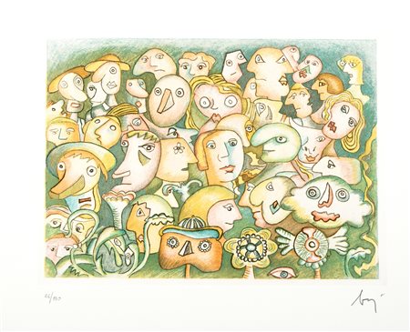 Enrico Baj (Milano 1924-Vergiate 2003)  - Folla