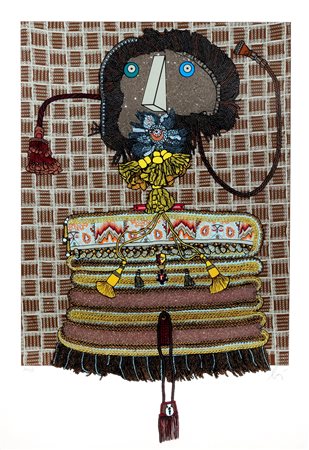 Enrico Baj (Milano 1924-Vergiate 2003)  - Figura con nappine