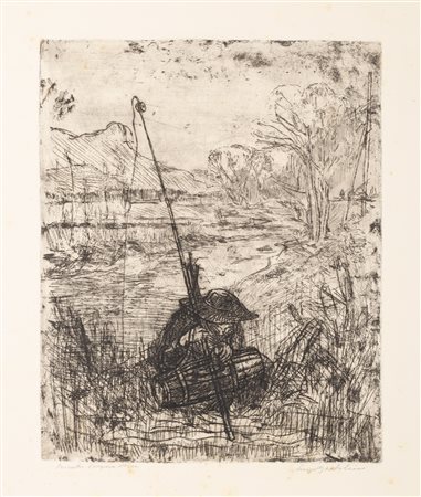 Luigi Bartolini (Cupramontana 1892-Roma 1963)  - Pescatore d'acqua dolce