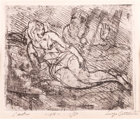 Luigi Bartolini (Cupramontana 1892-Roma 1963)  - L'aretino, 1957