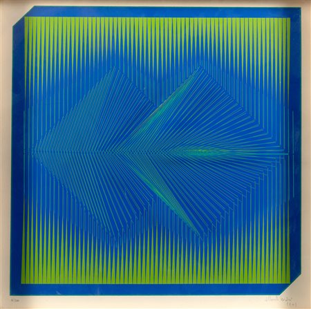 Alberto Biasi (Padova 1937)  - Composizione verde e blu, 1973