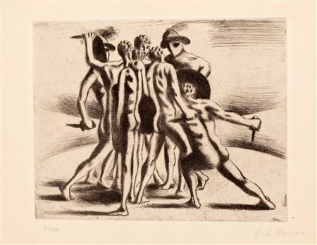 Giorgio de Chirico (Volos 1888-Roma 1978)  - Combattimento dei gladiatori, 1928