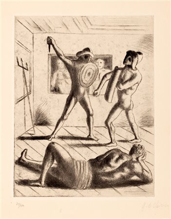 Giorgio de Chirico (Volos 1888-Roma 1978)  - Scuola di gladiatori, 1928