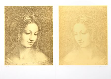 Omar Galliani (Montecchio Emilia 1954)  - Volto specchiato