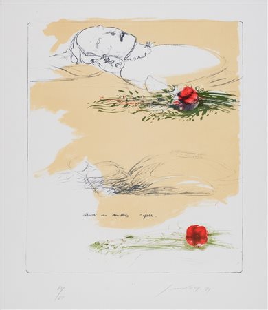 Piero Guccione (Scicli 1935-Modica 2018)  - Studi da Millais - Ophelia , 1971