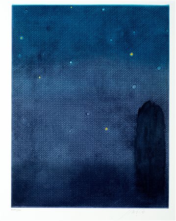 Piero Guccione (Scicli 1935-Modica 2018)  - Il cipresso di Taormina