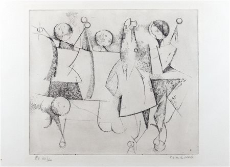 Marino Marini (Pistoia 1901-Viareggio 1980)  - Gioco di arlecchini, 1970