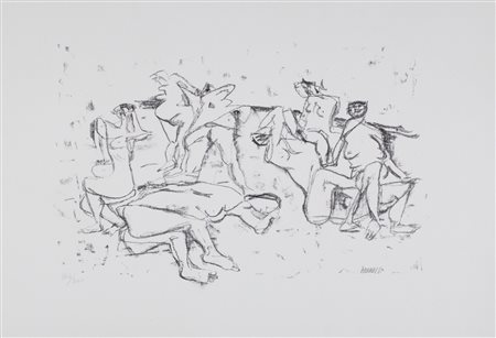 Fausto Pirandello (Roma 1899-Roma 1975)  - Bagnanti