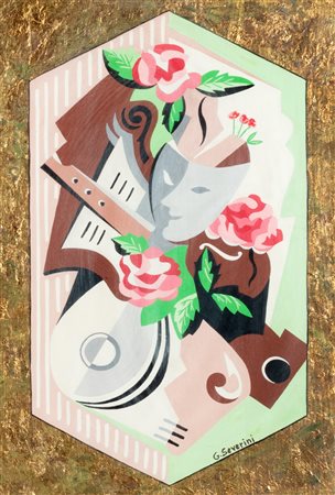 Gino Severini (Cortona 1883-Parigi 1966)  - Natura morta - Fleurs et masques tavola 7, 1930
