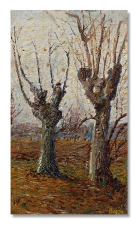 Umberto Boccioni "Paesaggio con alberi" 1908
olio su tela
cm 27x16
Firmato in ba