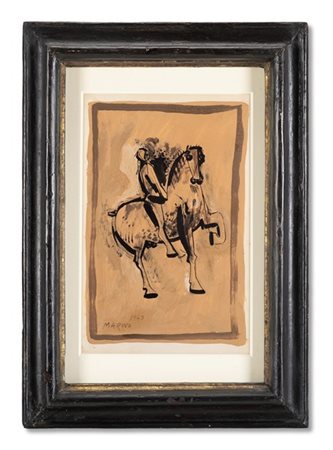 Marino Marini "Cavallo e Cavaliere" 1947
gouache e inchiostro su carta
cm 32,2x2