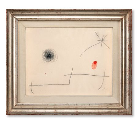 Joan Miró "Senza titolo VII" 1973
carboncino, gouache e matita su carta
cm 45x58