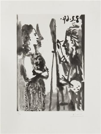 Pablo Picasso "Peintre et Modèle" 1964
acquatinta
foglio 54,4x41,1;
immagine 38,
