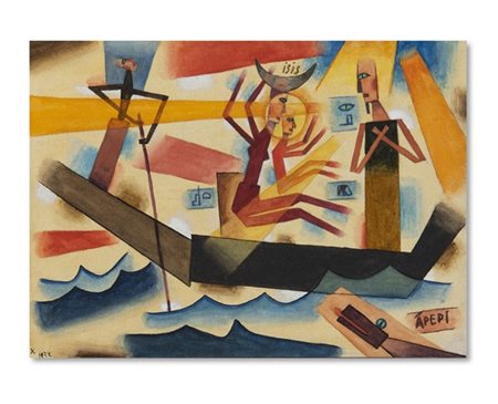 Alejandro Xul Solar "Barco de Isis" 1922
acquerello e tecnica mista su carta
cm
