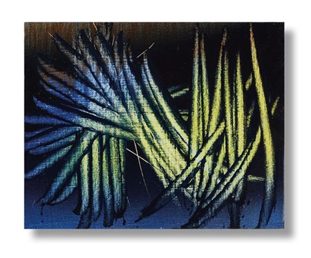 Hans Hartung "T1966-E45" 1966
pittura vinilica su tela
cm 19x24
Firmato e datato