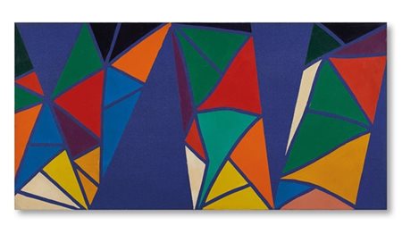 Piero Dorazio "A meno II" 1973
olio su tela
cm 50x100
Firmato, titolato e datato