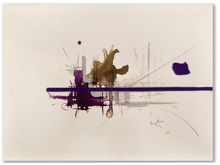 Georges Mathieu "Gerbert" 1965
tecnica mista e collage su cartoncino
cm 56x77
Fi