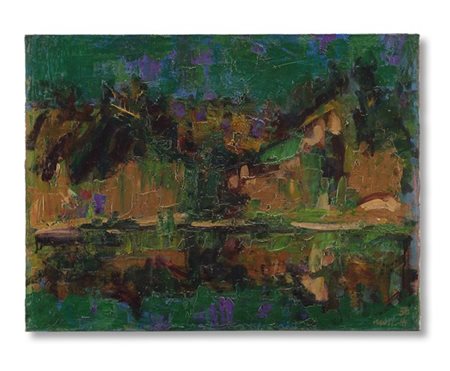 Ennio Morlotti "Adda" 1956
olio su tela
cm 68x90
Firmato e datato 56 in basso a