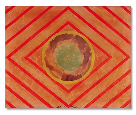 Chin Hsiao "Senza titolo" 1965
acrilico e inchiostro su tela
cm 81x100
Firmato e