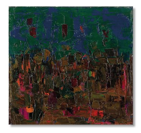 Ennio Morlotti "Paesaggio" 1957
olio su tela
cm 65x65
Firmato e datato 57 in bas