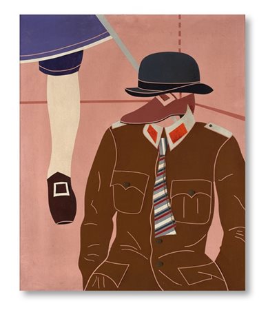 Emilio Tadini "Vita di Voltaire - Ritratto di Rohan" 1967
acrilico su tela
cm 75