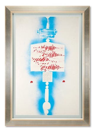 Alighiero Boetti "Senza titolo (pesci spada)" 1988
tecnica mista su carta
cm 99,