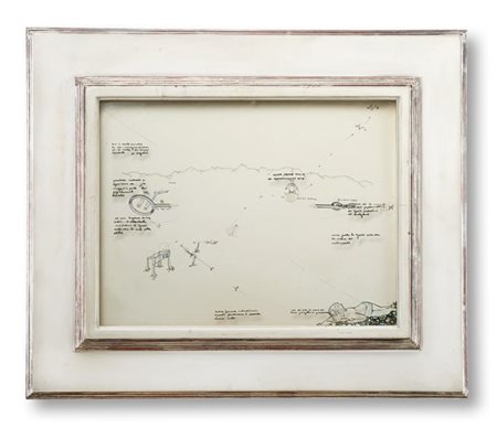 Gianfranco Baruchello "Gli anonimi compagni interstiziali" 1965
smalto su plexig